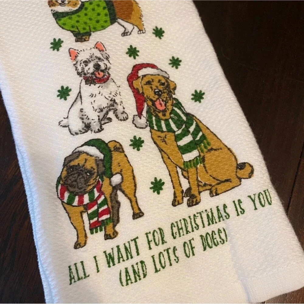 Holiday Dog Kitchen Hand Towels